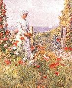 Childe Hassam Celia Thaxter in Her Garden, oil painting on canvas